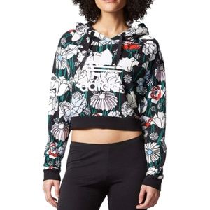 Adidas Originals Brazil Farm Floral Cropped Hoodie